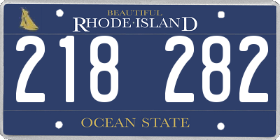 RI license plate 218282