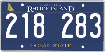 RI license plate 218283