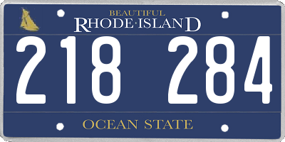 RI license plate 218284