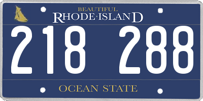 RI license plate 218288