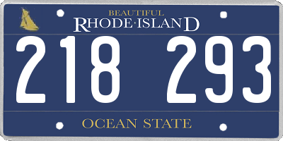 RI license plate 218293