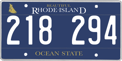 RI license plate 218294