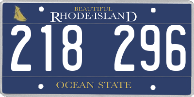 RI license plate 218296