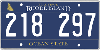 RI license plate 218297