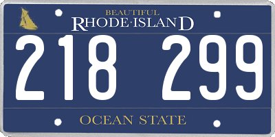 RI license plate 218299