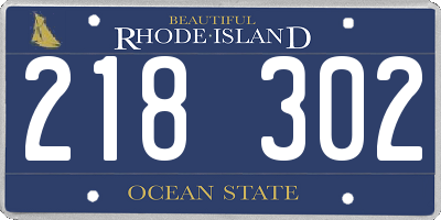 RI license plate 218302