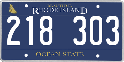 RI license plate 218303
