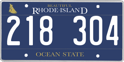 RI license plate 218304