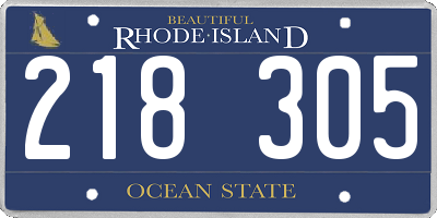 RI license plate 218305
