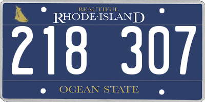 RI license plate 218307