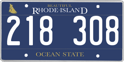 RI license plate 218308
