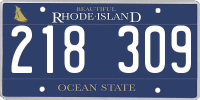 RI license plate 218309