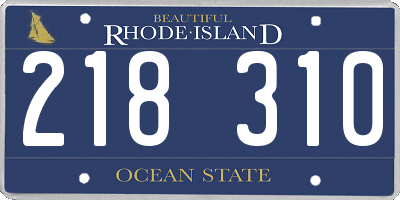 RI license plate 218310