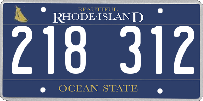 RI license plate 218312
