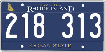 RI license plate 218313
