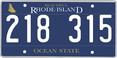 RI license plate 218315