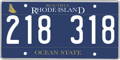 RI license plate 218318
