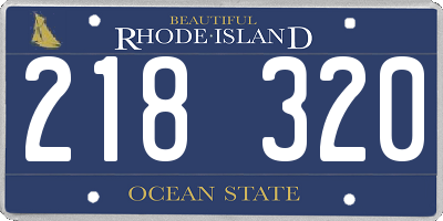 RI license plate 218320
