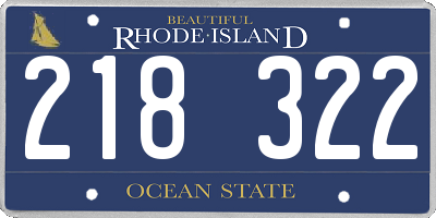 RI license plate 218322