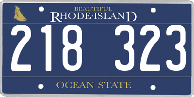 RI license plate 218323