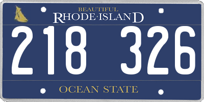 RI license plate 218326