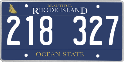RI license plate 218327