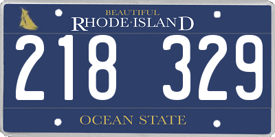 RI license plate 218329
