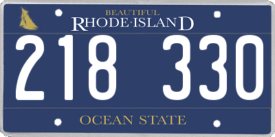 RI license plate 218330