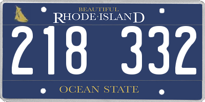 RI license plate 218332