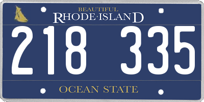 RI license plate 218335