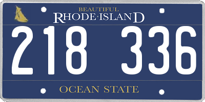 RI license plate 218336
