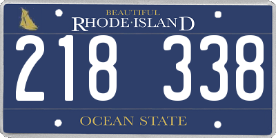 RI license plate 218338
