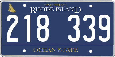 RI license plate 218339