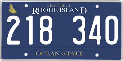 RI license plate 218340