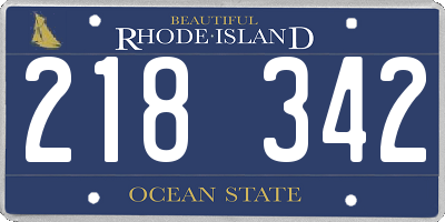 RI license plate 218342
