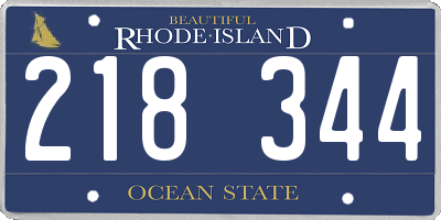 RI license plate 218344
