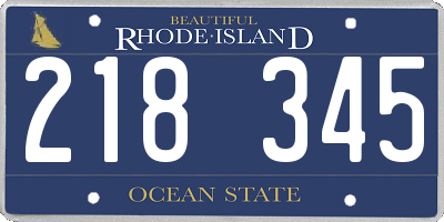 RI license plate 218345