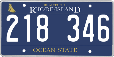 RI license plate 218346