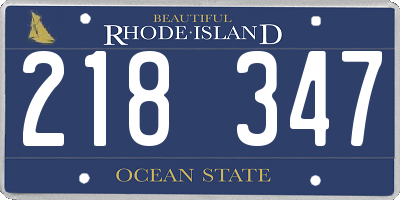 RI license plate 218347