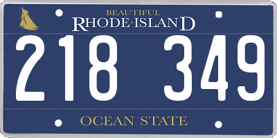 RI license plate 218349