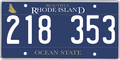 RI license plate 218353