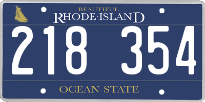 RI license plate 218354