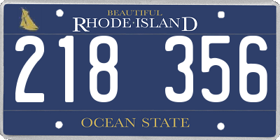 RI license plate 218356