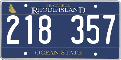 RI license plate 218357