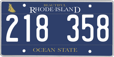 RI license plate 218358