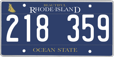 RI license plate 218359