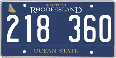 RI license plate 218360
