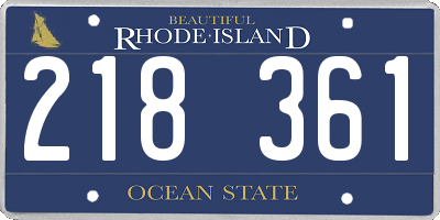 RI license plate 218361