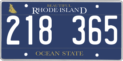 RI license plate 218365
