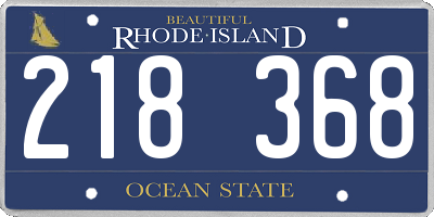 RI license plate 218368
